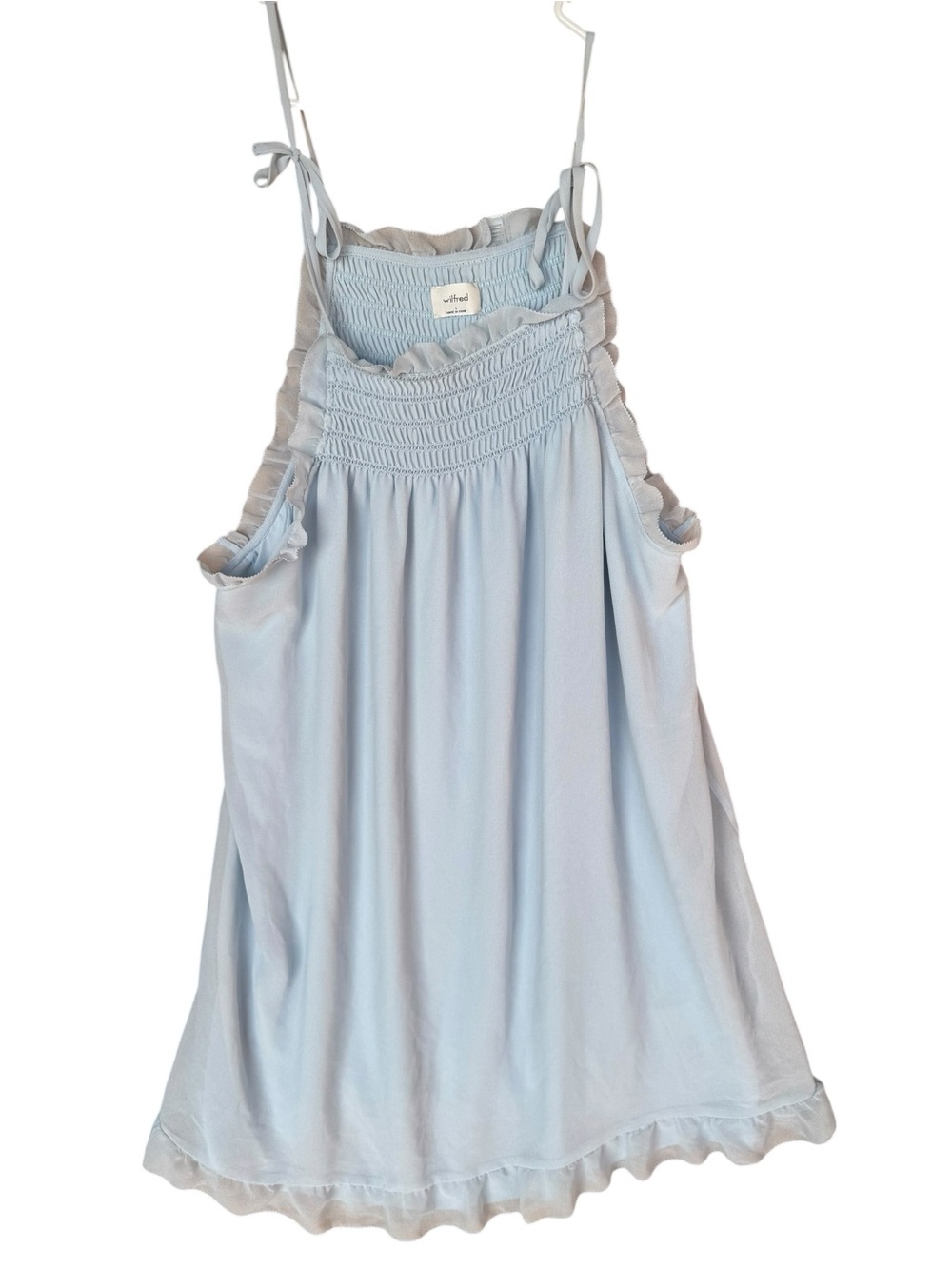 Aritzia Wilfred Blue Cathedral Chiffon Slip Dress Fairycore Whimsical Babydoll